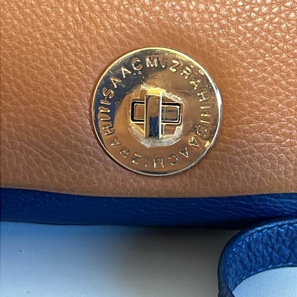 Isaac Mizrahi Tan and Navy Crossbody Bag Minimalist - Picture 4 of 17